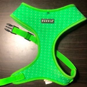 LIKE NEW Puppia Dog Harness in Adorable Green Polka Dot XL
